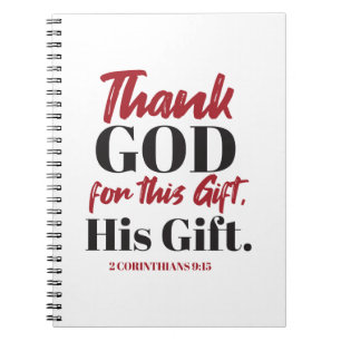 2 Corinthians 9:15 tweeslachtig ontwerp I Notitieboek