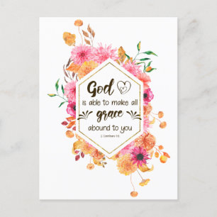 2 Corinthians 9:8 God kan genade overheersen Briefkaart