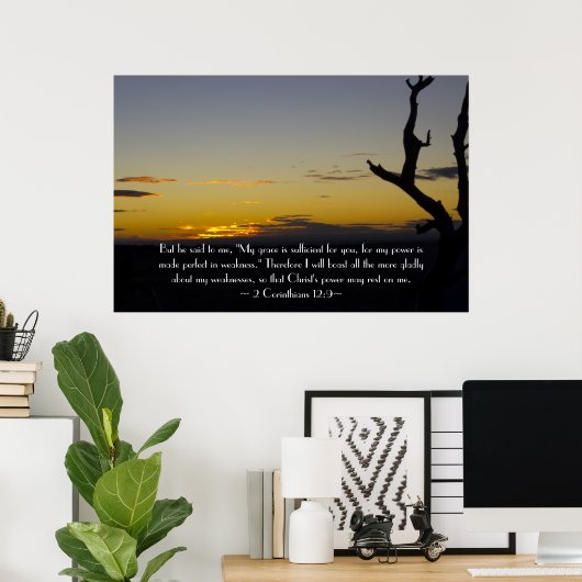 2 Corinthiens 12:9 Poster (Bureau à domicile)