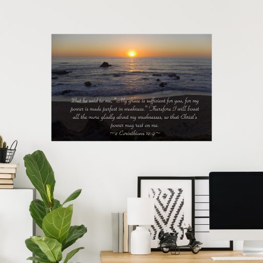2 Corinthiens 12:9 Poster (Bureau à domicile)