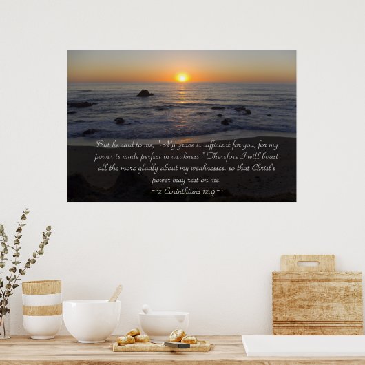 2 Corinthiens 12:9 Poster (Cuisine)