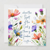 2 Corinthiens 3:17 Liberté Bible Verse Carte Plat (Devant)