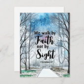 2 Corinthiens 5:7 Marcher par la foi Bible Carte P (Devant / Derrière)