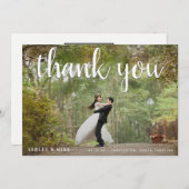 2 Couleur photo + Merci Mariage noir et blanc (Devant / Derrière)