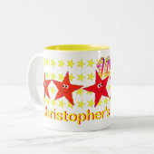 2 Couleurs 10ème tasse de fête d'anniversaire d'étoile rouge (Devant gauche)