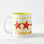 2 Couleurs 10ème tasse de fête d'anniversaire d'étoile rouge (Gauche)