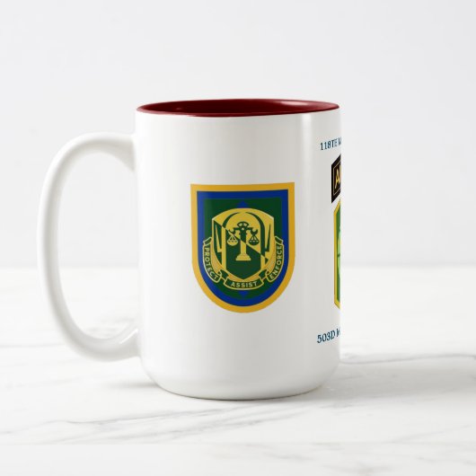 2 Couleurs 118TH TASSE de SOCIÉTÉ de POLICE MILITAIRE (Gauche)