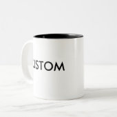 2 Couleurs 11oz tasse à deux tons faite sur commande - NOIR à (Devant gauche)