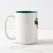 15 oz de tasse de café blanc à l'intérieur vert