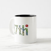 2 Couleurs 17ème Tasse de cadeaux d'anniversaire (Devant gauche)