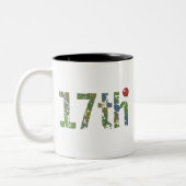 2 Couleurs 17ème Tasse de cadeaux d'anniversaire (Gauche)