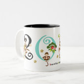 2 Couleurs 2016 ans de tasse mignonne de singe (Devant gauche)