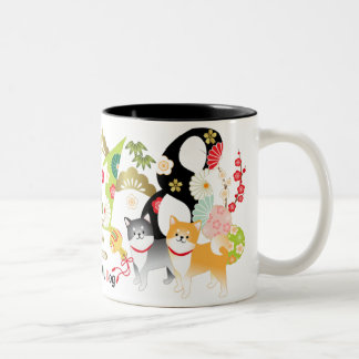 2 Couleurs 2018 ans du chien Shiba poursuivent la tasse