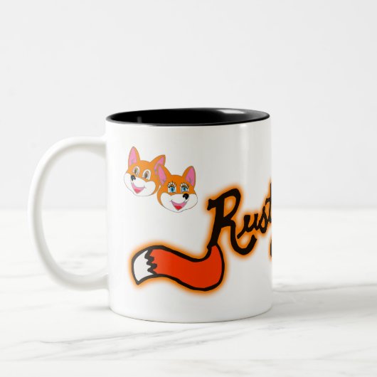 2 Couleurs 2-Ton de Rustyfoxes 11 onces. Tasse de café (Gauche)