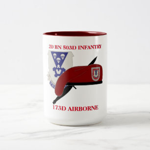 2 Couleurs 2ème TASSE AÉROPORTÉE d'INFANTERIE du BATAILLON