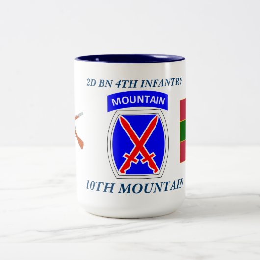 2 Couleurs 2ème TASSE de MONTAGNE de 4ème INFANTERIE de (Centre)