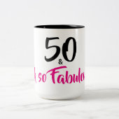 2 Couleurs 50 et tasse de café fabuleuse d'anniversaire (Centre)