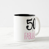 2 Couleurs 50 et tasse fabuleuse d'anniversaire (Devant droit)