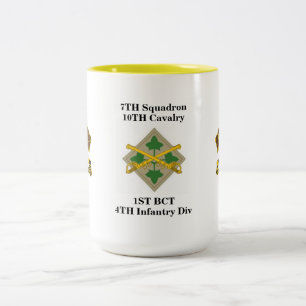 2 Couleurs 7ème Tasse de BCT 4ème FNI de 10ème cavalerie