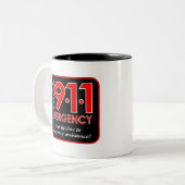 2 Couleurs 911" tasse composent secours" 911 (Devant gauche)