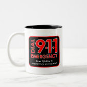 2 Couleurs 911" tasse composent secours" 911 (Gauche)