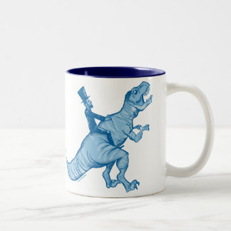 2 Couleurs Abe Lincoln montant une tasse de café de T-Rex