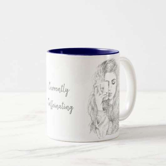 2 Couleurs Actuellement tasse de Caffeinating (Devant droit)