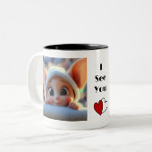 2 Couleurs Adorable tasse à café "Je vous vois" (Devant gauche)
