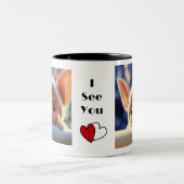 2 Couleurs Adorable tasse à café "Je vous vois" (Centre)