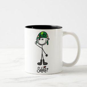 2 Couleurs Aimez une tasse de soldat