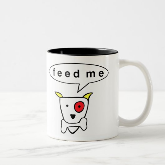 2 Couleurs "Alimentez-moi" la tasse de chien (Droit)