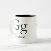 2 Couleurs Alphabet de tasse de typographie - Garamond (Devant gauche)