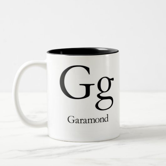 2 Couleurs Alphabet de tasse de typographie - Garamond (Gauche)