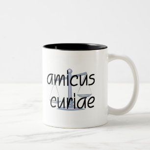 2 Couleurs Amicus curiae. Tasse d'avocat avec l'expression
