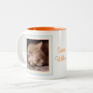 2 Couleurs AMOUR DES ANIMAUX Tasse bicolore orange + Texte /