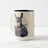 2 Couleurs Âne sage — Tasse (Devant gauche)