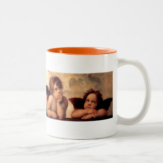2 Couleurs ANGES célèbres de Raphael peignant l'image, tasse