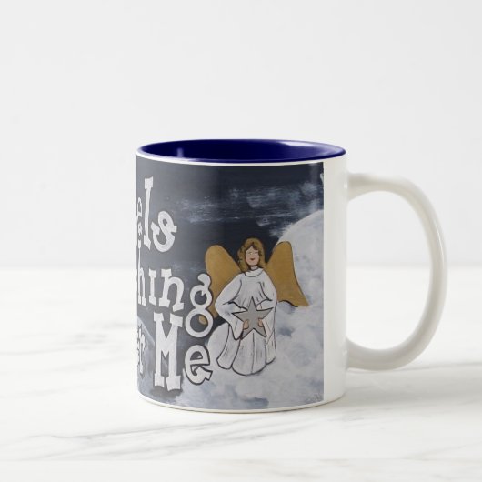2 Couleurs Anges observant au-dessus de moi la tasse (Droit)