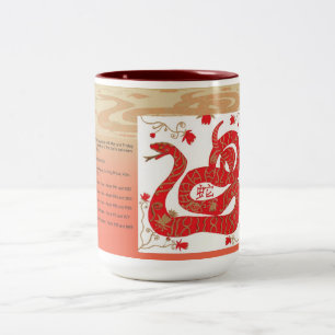 2 Couleurs Année chinoise de la tasse de serpent