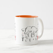 2 Couleurs Année de la tasse de café Ox (Devant droit)