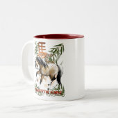 2 Couleurs Année de la tasse de cheval (Devant gauche)