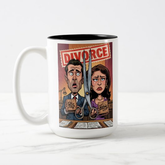 2 Couleurs Annonce de divorce sur tasse (Gauche)