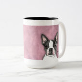 2 Couleurs Aquarelle mignonne de chien de tasse de café de (Devant droit)