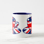 2 Couleurs Art de tasse de thé de drapeau d'Union Jack (Centre)