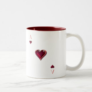 2 Couleurs As de tasse de café de coeurs
