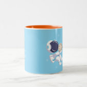 2 Couleurs Astronaute Bleu Clair - Tasse (Centre)