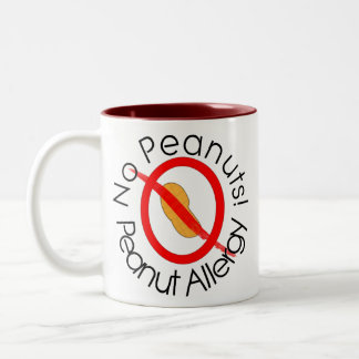 2 Couleurs AUCUNES ARACHIDES ! Tasse de café d'allergie