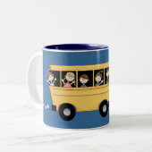 2 Couleurs Autobus scolaire avec la tasse personnalisable de (Devant gauche)