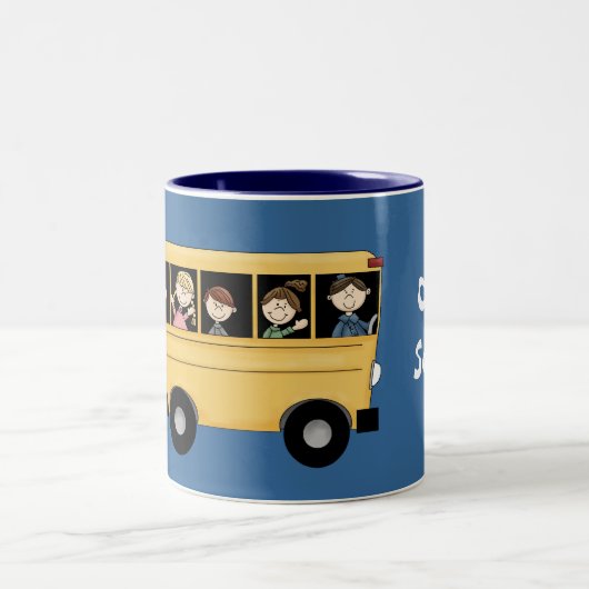 2 Couleurs Autobus scolaire avec la tasse personnalisable de (Centre)