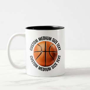 2 Couleurs Basketball & Texte Moyen BLACK Tasse personnalisée
